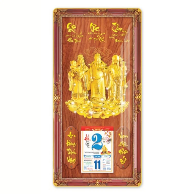 Những lưu ý khi in lịch gỗ treo tường Phúc Lộc Thọ