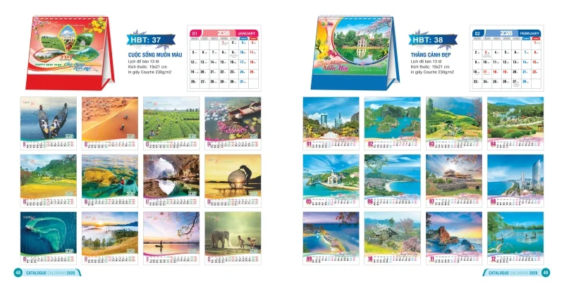 Mẫu lịch để bàn Hai Bà Trưng