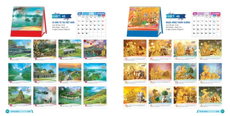 Mẫu lịch để bàn Hai Bà Trưng
