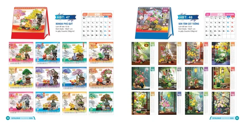 Mẫu lịch để bàn Hai Bà Trưng