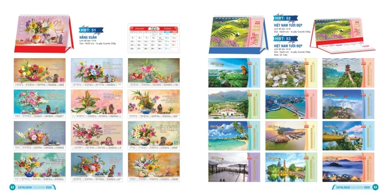 Mẫu lịch để bàn Hai Bà Trưng