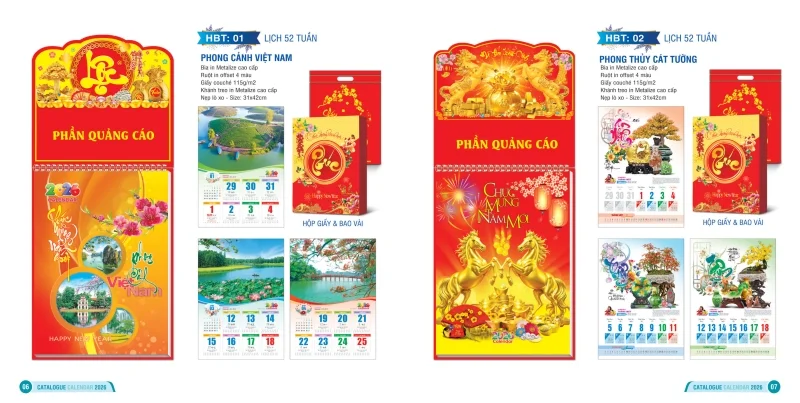 Mẫu lịch 52 tuần Hai Bà Trưng