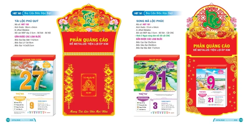 Mẫu lịch bloc Hai Bà Trưng