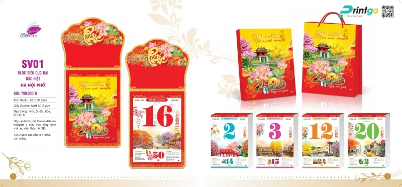 Lịch bloc Sen Việt ấn tượng 