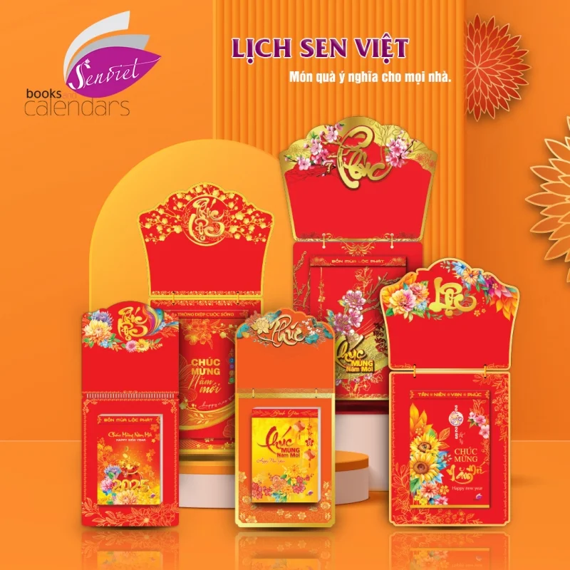 Khởi đầu năm mới an khang thịnh vượng cùng bộ sưu tập lịch Sen Việt 2026