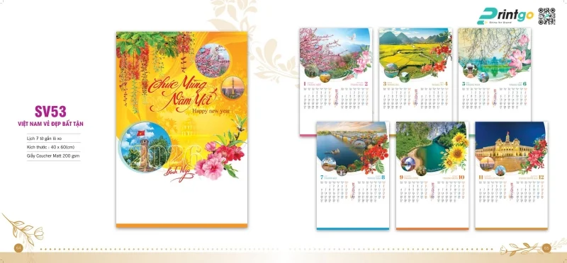 Lịch treo tường Sen Việt chỉn chu 