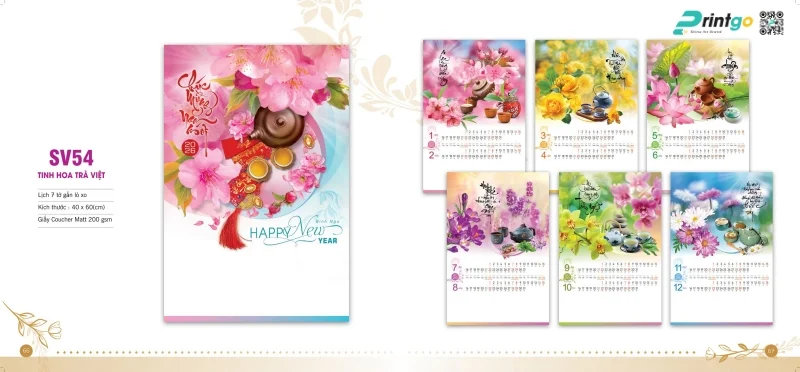 Lịch treo tường Sen Việt thu hút khách hàng 
