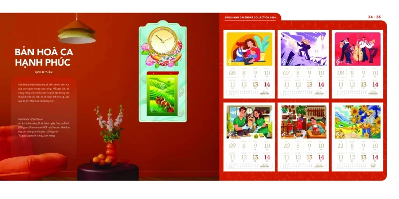 Mẫu lịch 52 tuần Song Hành 2026