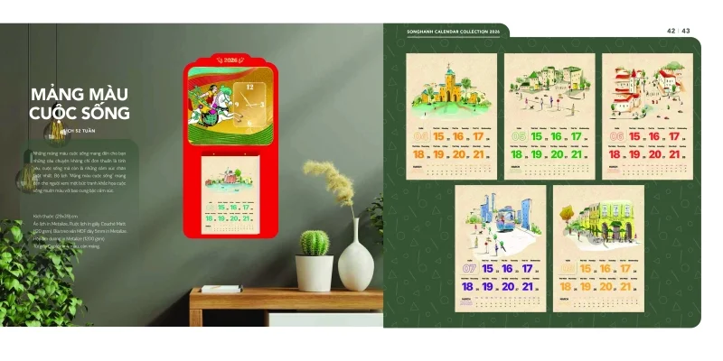 Mẫu lịch 52 tuần Song Hành 2026