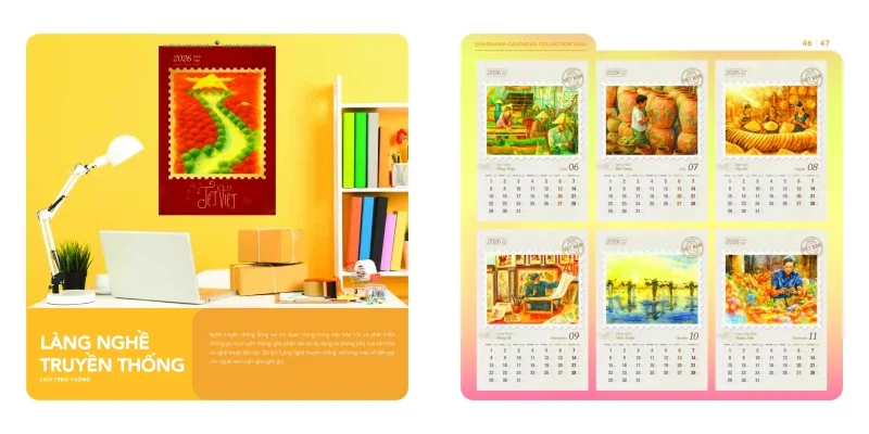 Mẫu lịch treo tường Song Hành 2026