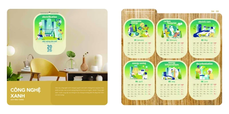 Mẫu lịch treo tường Song Hành 2026