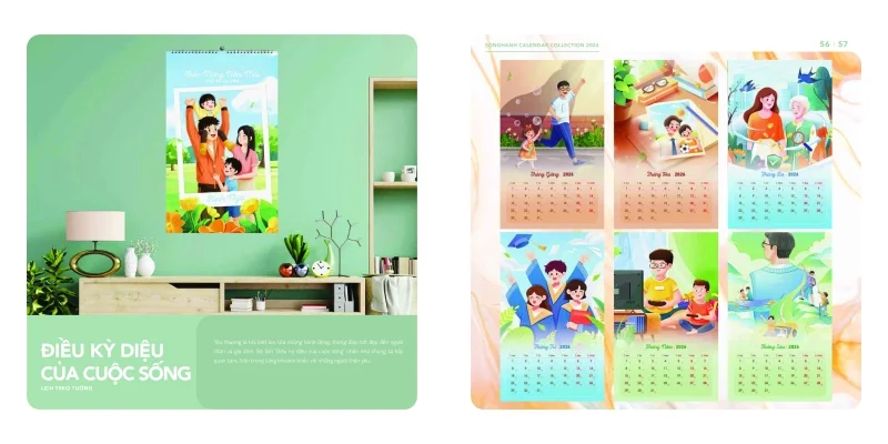 Mẫu lịch treo tường Song Hành 2026