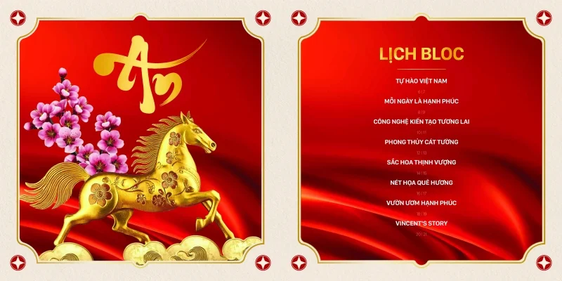 Mẫu lịch bloc Song Hành 2026