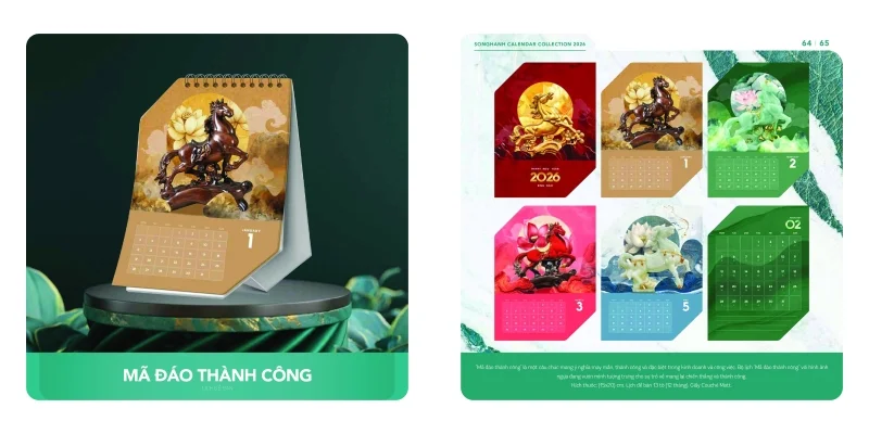  Mẫu lịch để bàn Song Hành 2026