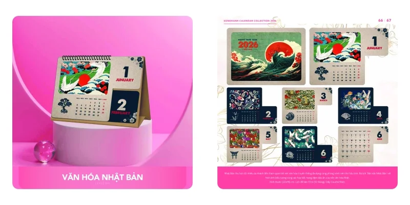  Mẫu lịch để bàn Song Hành 2026