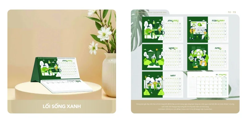  Mẫu lịch để bàn Song Hành 2026