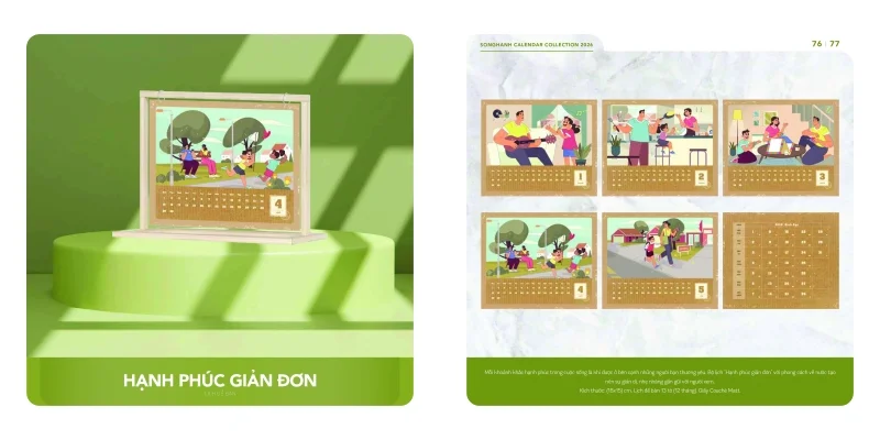  Mẫu lịch để bàn Song Hành 2026