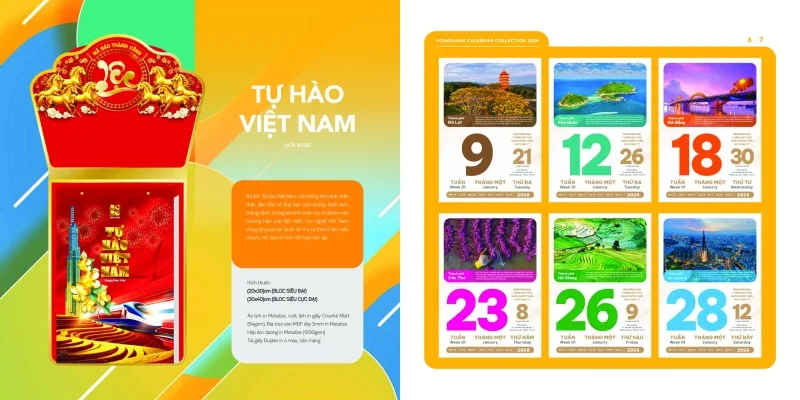Mẫu lịch bloc Song Hành 2026