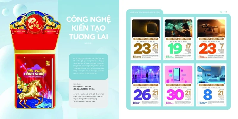 Mẫu lịch bloc Song Hành 2026