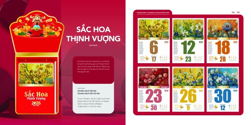 Mẫu lịch bloc Song Hành 2026