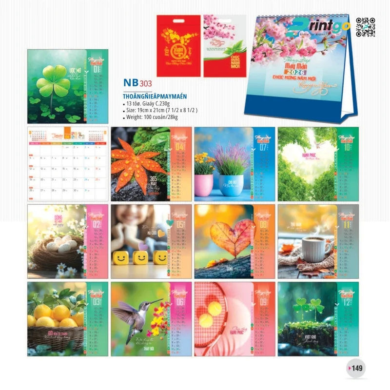 Lịch để bàn Tao Đàn đồng hành cùng quà tặng Tết