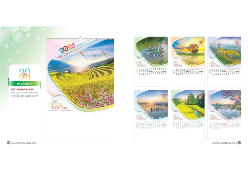 Lịch treo tường Hoa Niên 2026