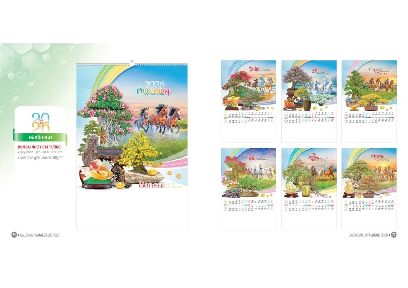 Lịch treo tường Hoa Niên 2026