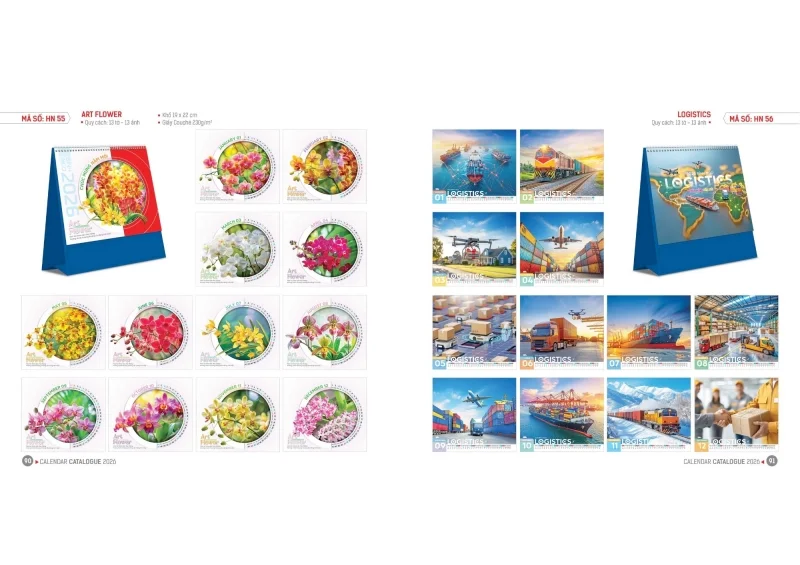 Lịch Hoa Niên 2026 - Lịch để bàn