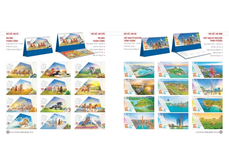 Lịch Hoa Niên 2026 - Lịch để bàn