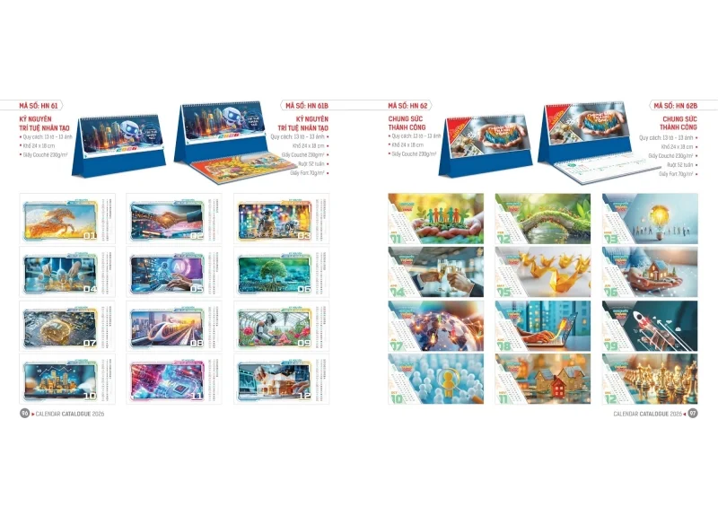 Lịch Hoa Niên 2026 - Lịch để bàn