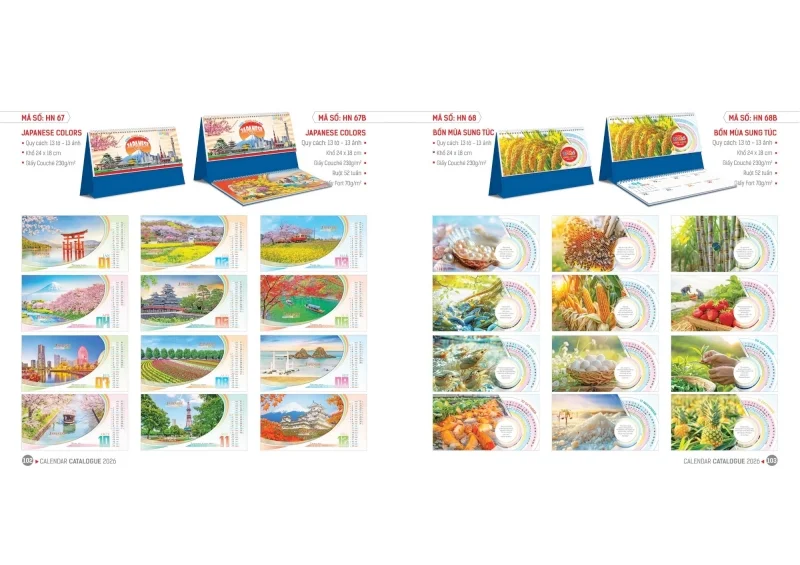 Lịch Hoa Niên 2026 - Lịch để bàn