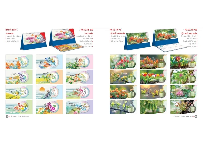 Lịch Hoa Niên 2026 - Lịch để bàn