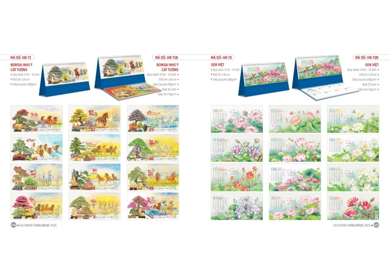 Lịch Hoa Niên 2026 - Lịch để bàn