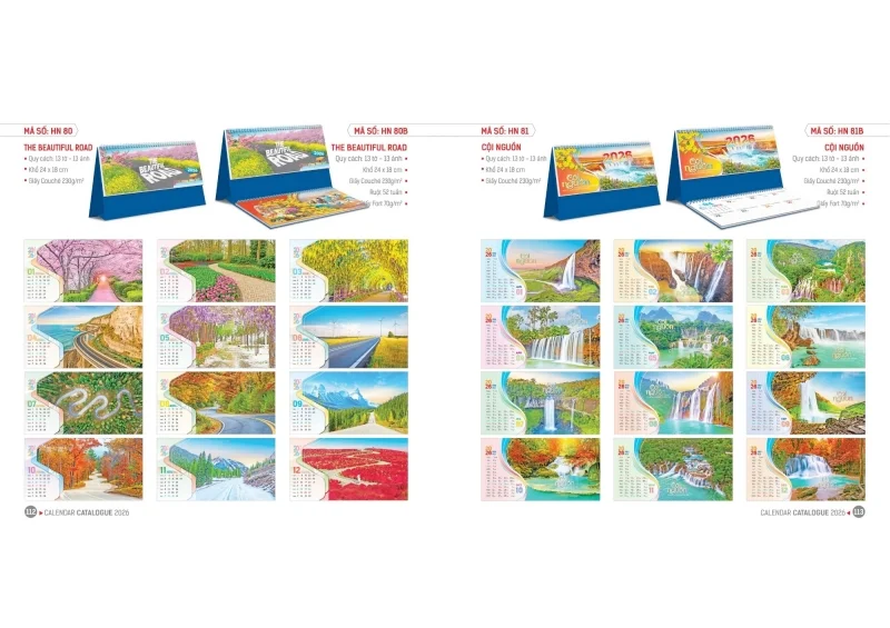 Lịch Hoa Niên 2026 - Lịch để bàn