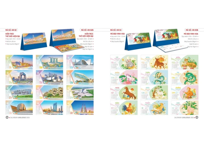 Lịch Hoa Niên 2026 - Lịch để bàn