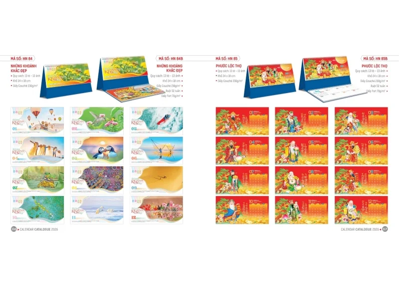 Lịch Hoa Niên 2026 - Lịch để bàn