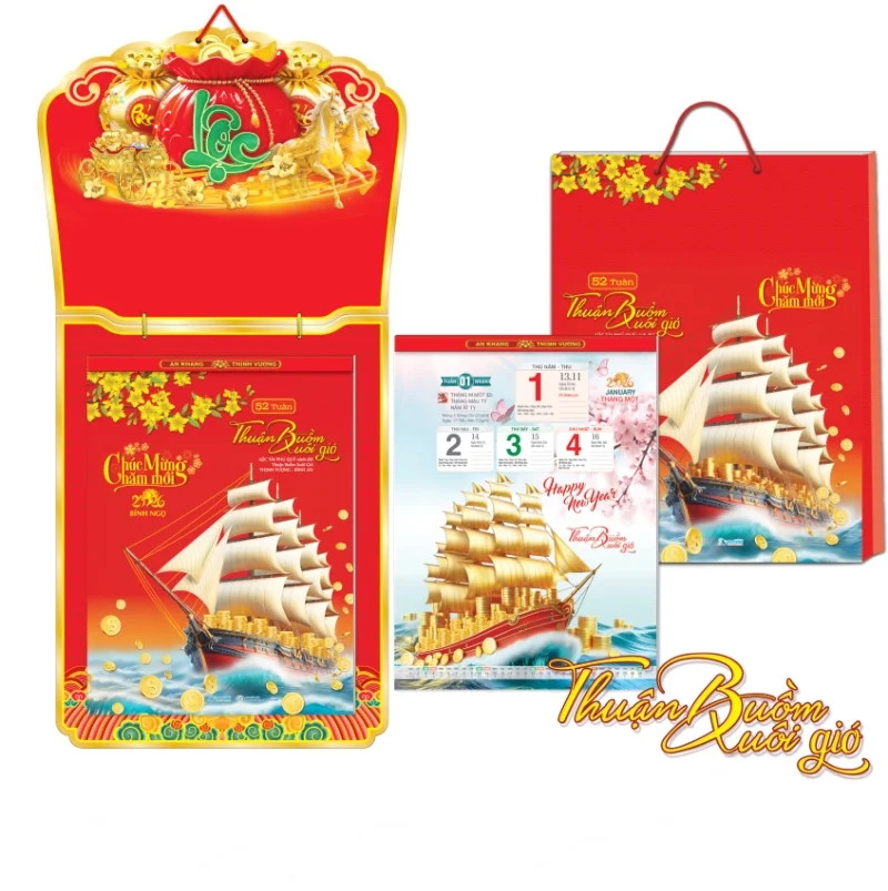 Phụ kiện đi kèm trong lịch Thuận Buồm Xuôi Gió