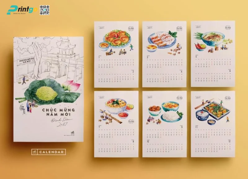 Chất liệu giấy in tờ lịch treo tường 
