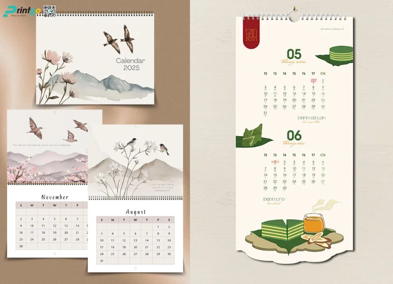 Các mẫu in lịch treo tường độc quyền đẹp nhất 2026
