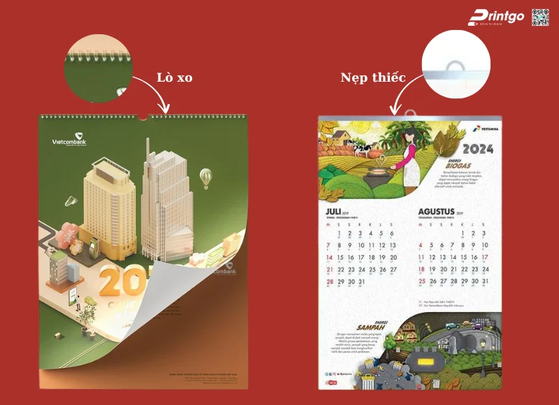 Chất liệu móc treo của lịch treo tường 