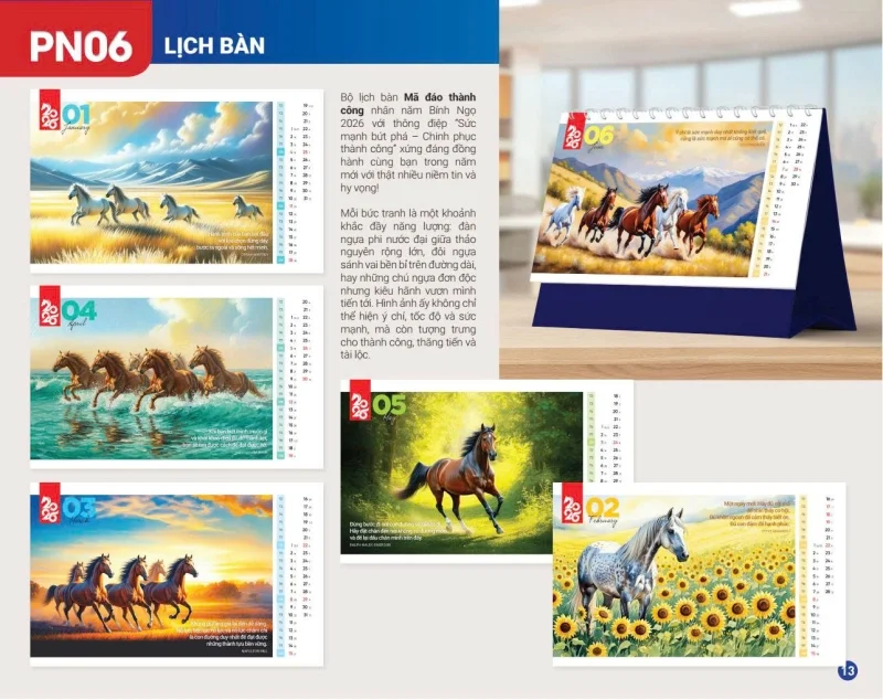 Lịch để bàn chữ A Xuân Phương Nam