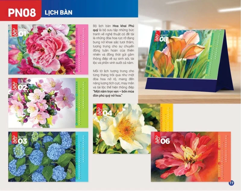Lịch để bàn chữ A Xuân Phương Nam