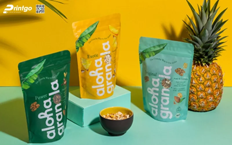Mẫu bao bì granola dạng túi zipper