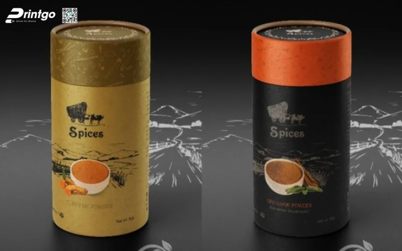 Mẫu bao bì granola dạng hộp trụ tròn