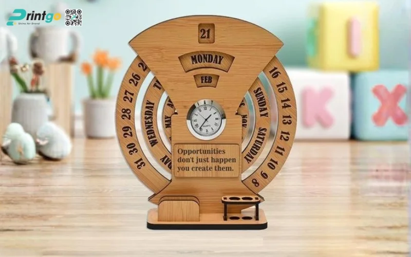 Mẫu lịch để bàn độc đáo bằng gỗ