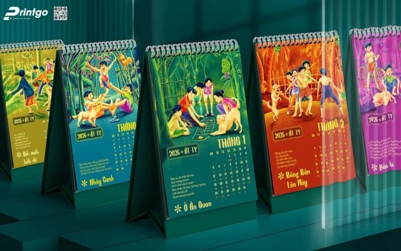 Mẫu in lịch tết độc quyền để bàn