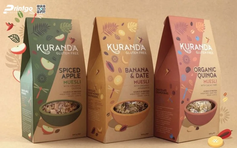 Mẫu bao bì granola dạng túi hàn biên