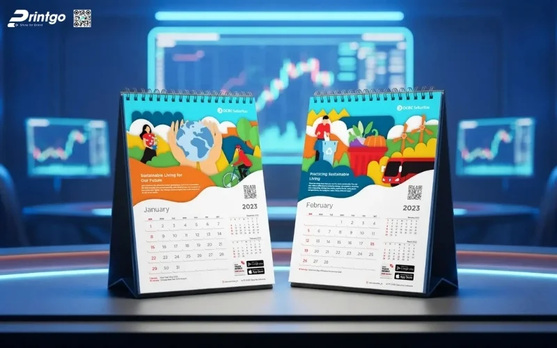 Mẫu lịch để bàn độc quyền kiểu dáng chữ A