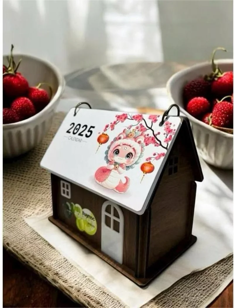 Mẫu lịch ngôi nhà gỗ thiết kế sáng tạo 