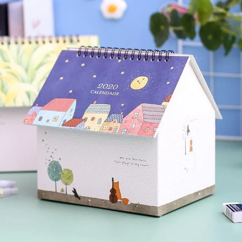 Mẫu lịch ngôi nhà giấy thiết kế sáng tạo 